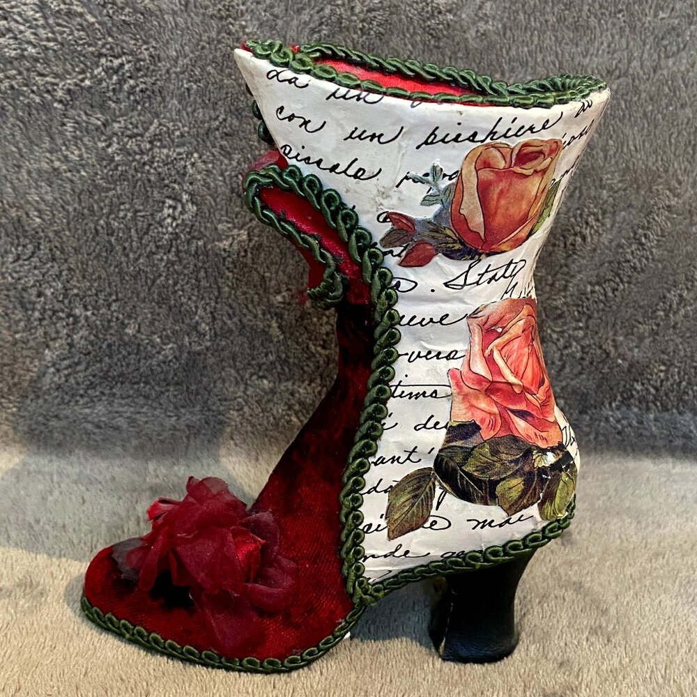 Wayne M. Kleski X Katherine's Collection Victorian Boot Ornament, Velvet Silk